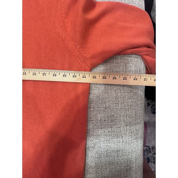 Lands' End Men's Quarter Zip Drifter Ribbed Pullover Sweater Spiced Apricot Sz L - Picture 8 of 11